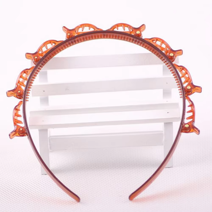 2022 New Double Bangs Hairstyle Hair Clips Hairpin Head Hoop Twist Plait Clip Front Hairclips Hair Hoop Women Headband Headwear