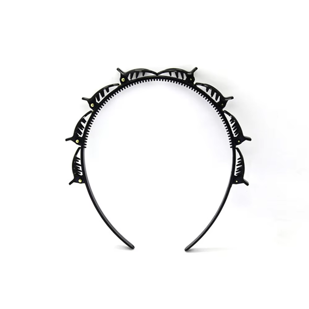 2022 New Double Bangs Hairstyle Hair Clips Hairpin Head Hoop Twist Plait Clip Front Hairclips Hair Hoop Women Headband Headwear