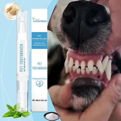 Pet Dental Care Toothbrush Pen Set for Tartar and Bad Breath Removal - Professional Dog Grooming Accessories